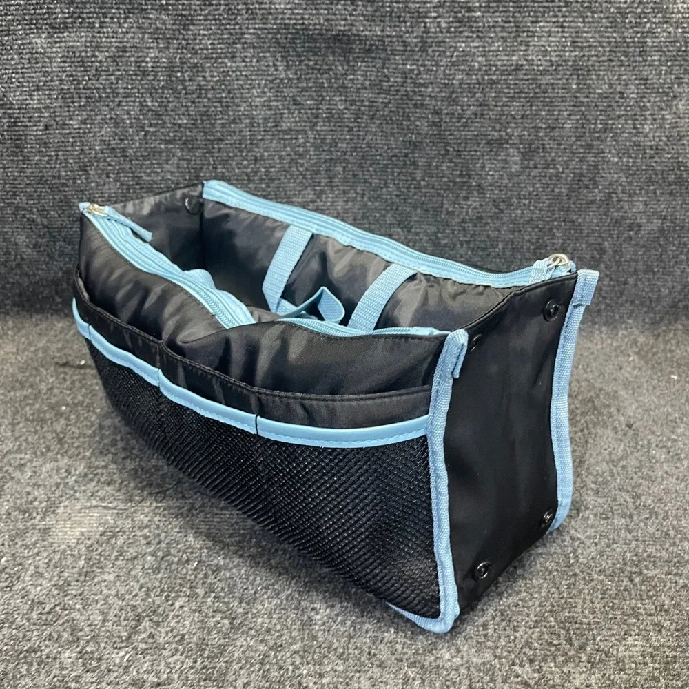 BeautiControl‎ 2 Piece Travel Cosmetic Bag Set Black Blue Professional Organizer